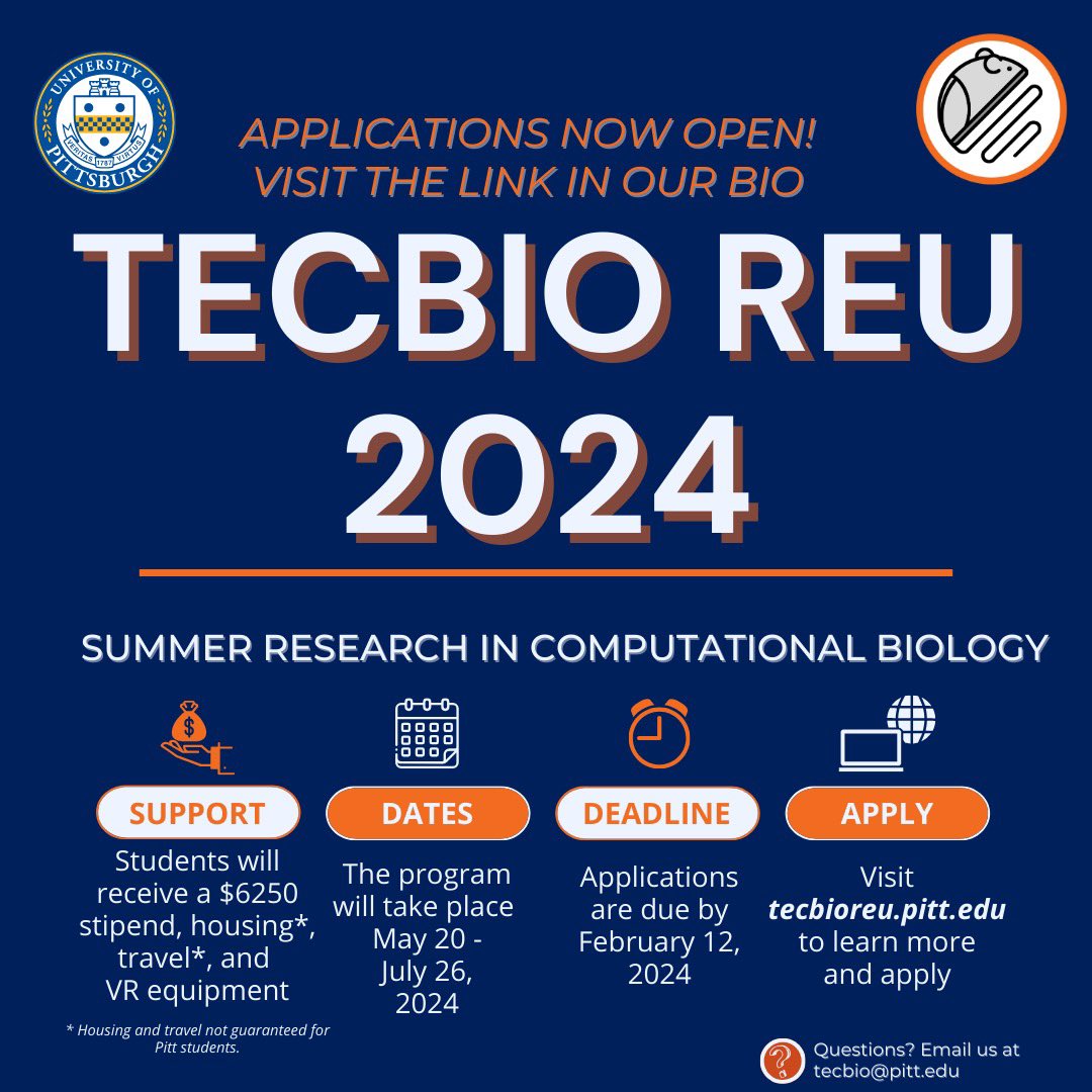 TECBio REU @ Pitt tweet media