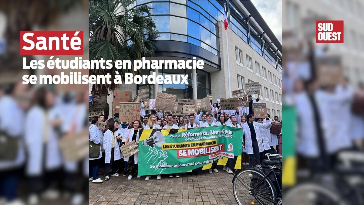 SO_Bordeaux's tweet photo. Vidéo. Les étudiants en pharmacie de Bordeaux se mobilisent pour leur avenir
https://t.co/prBURWaNaw https://t.co/obOyDyg8EG
