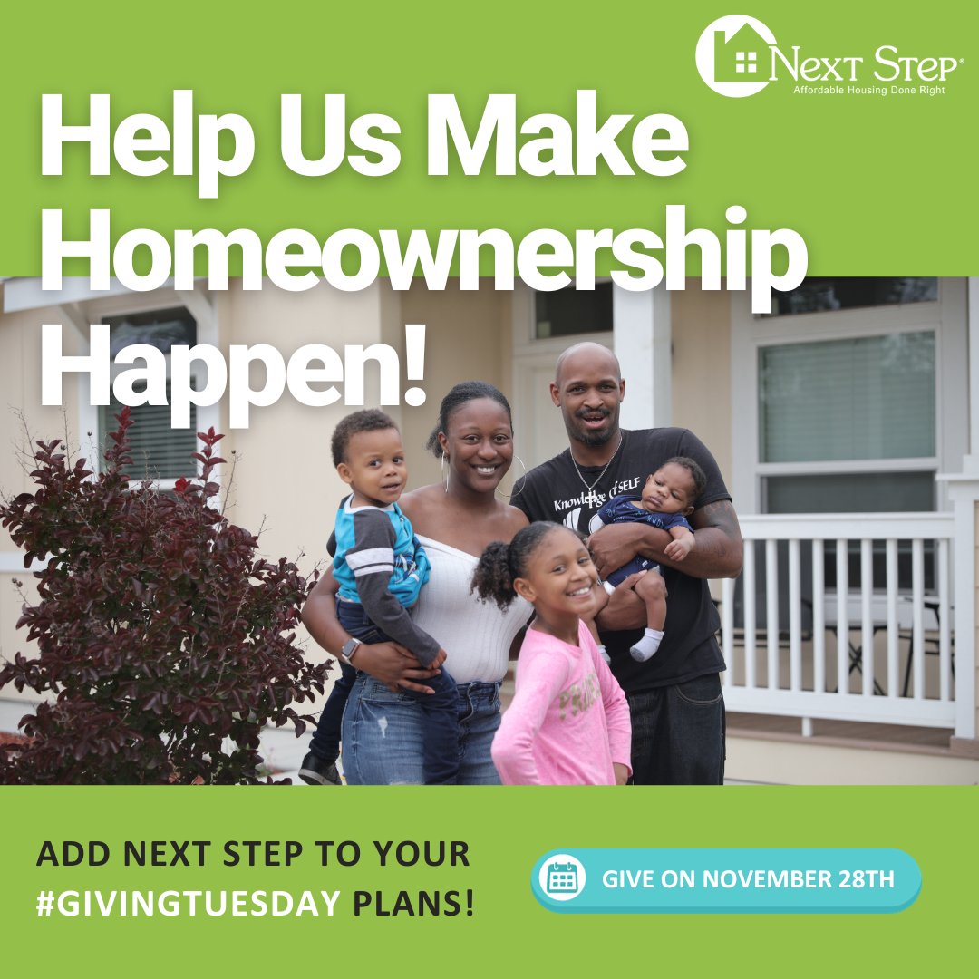 Be sure to keep Next Step in your #GivingTuesday plans next week! #ManufacturedHomes