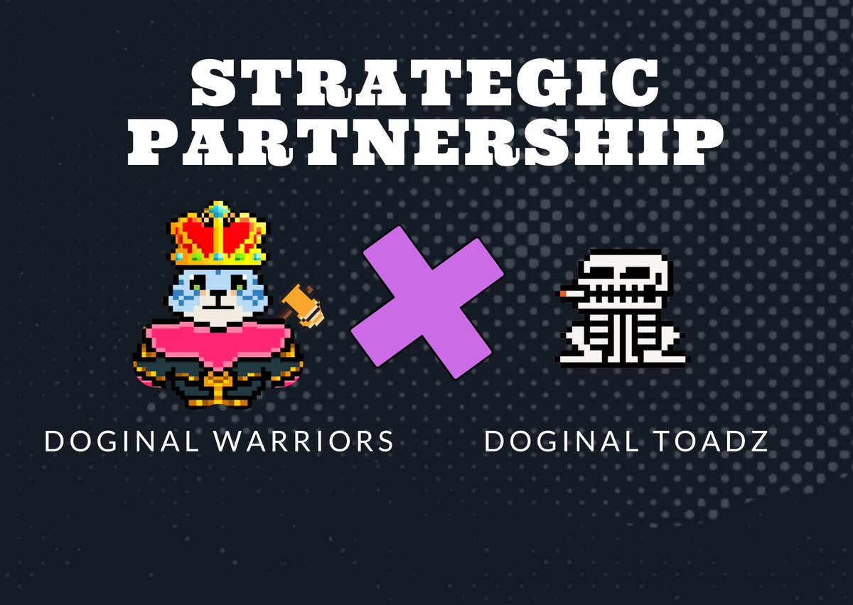 In collaboration with <a href="/DoginalToadz/">DoginalToadz - DunesBot - Dunes bulk mint service</a> - the biggest collection on #doginalsNFT space, we like to #giveaway  3 <a href="/DoginalWarriors/">Doginal Warriors - Shibscriptions sub 50k</a> to celebrate our upcoming launch.

To participate:
- Follow <a href="/DoginalWarriors/">Doginal Warriors - Shibscriptions sub 50k</a> &amp; <a href="/DoginalToadz/">DoginalToadz - DunesBot - Dunes bulk mint service</a> 
- Like and RT
- Tag 3 frens
#doginals #dogecoin #doge
