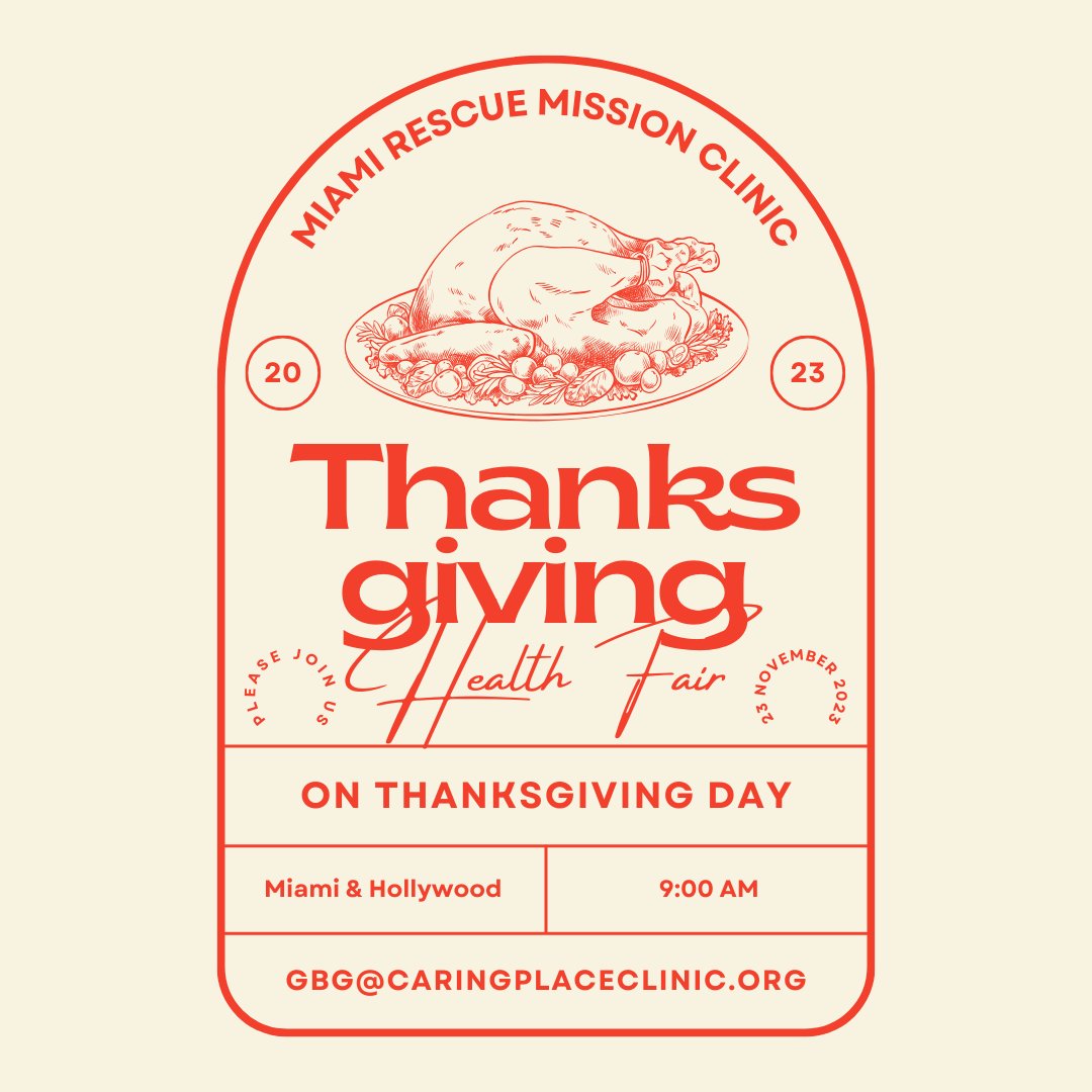 MRMClinic's tweet photo. Join us at the Miami Rescue Mission Clinic as we provide essential healthcare services to those in need. Your support keeps our free clinic running, helping us offer crucial care to all, regardless of financial status.

This Thanksgiving, we're hosting a Community Health Fair! https://t.co/V7KrfBWFQH