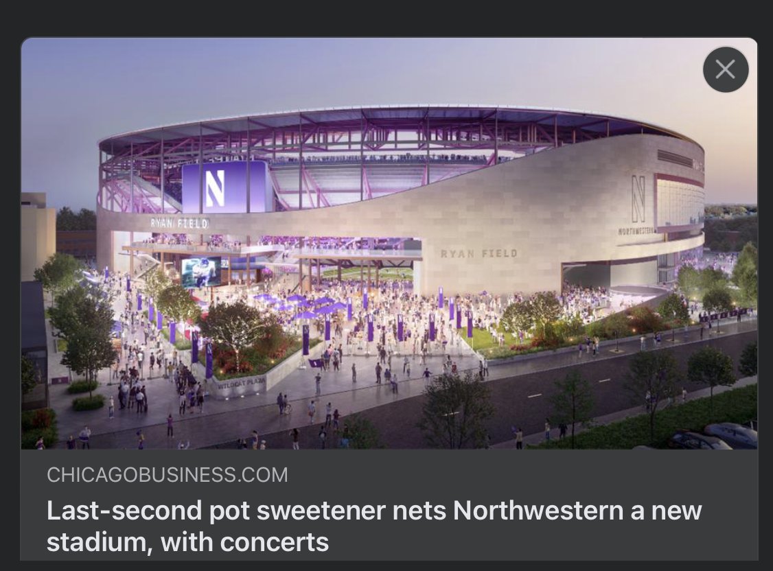 LynnBecker's tweet photo. You have to hand it to Northwestern.  Usually bribery is done behind closed doors, but in goo-goo Evanston, you just keep handing out millions in "sweeteners" right out in the open until you get the OK to build you $800 million vanity stadium. (Paywalled)
https://t.co/ey4yIBoAOi https://t.co/IJVJNT6tob