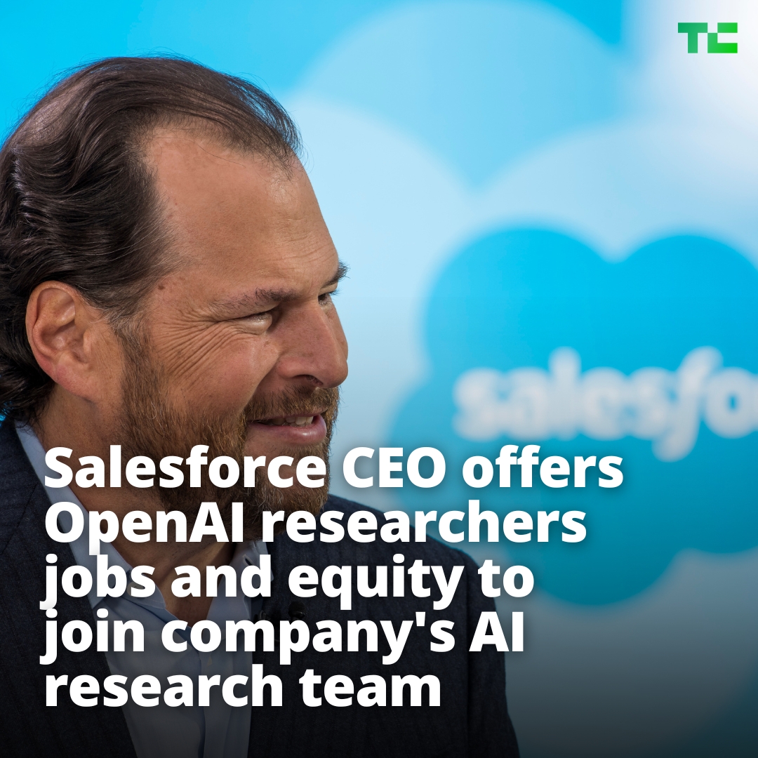 With more than 700 employees threatening to quit OpenAI after the sudden firing of CEO and co-founder Sam Altman, @salesforce CEO Marc Benioff is offering OpenAI researchers full cash and equity OTE to immediately join the company’s AI research team. In a tweet posted on…