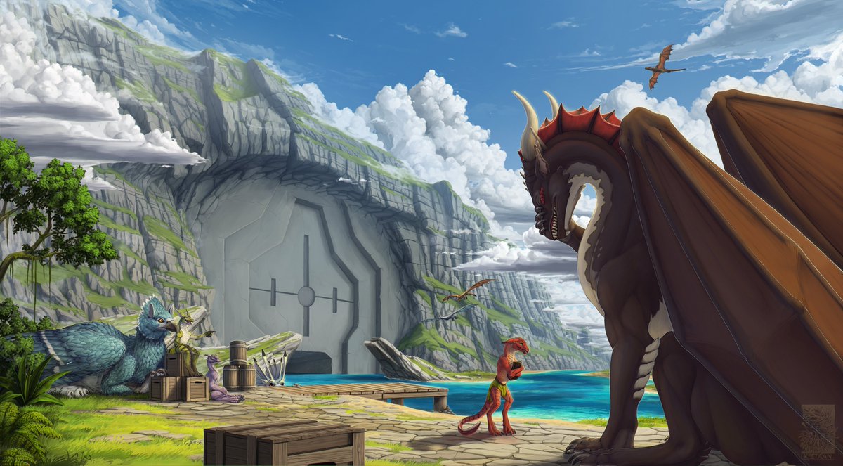 Commission and fanart for <a href="/DGP_Game/">Dragon Game Project</a> 
You can also learn more about their game in their discord channel: discord.gg/BXMaKMs5Yw

"Big trouble"