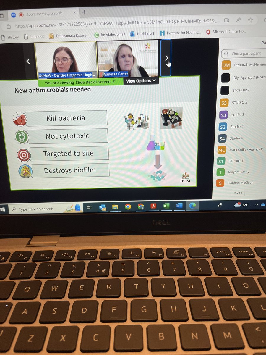 Behind the scenes at the @Pfizer_Ireland @RCSIPharmBioMol @RCSI_Micro @RCSI_Irl webinar on #AMRAwarenessWeek - well done to all the organizers @FfitzP