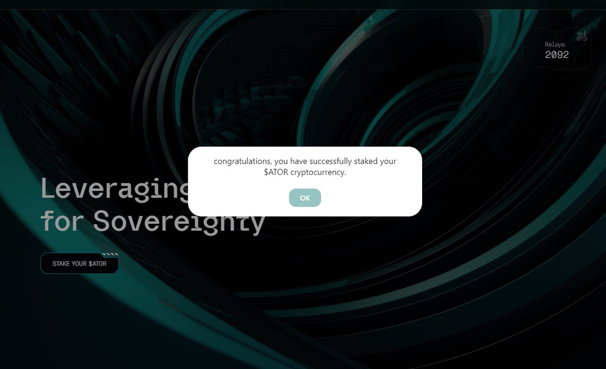 I just staked, thanks! x.com/atorqrotocol/s…