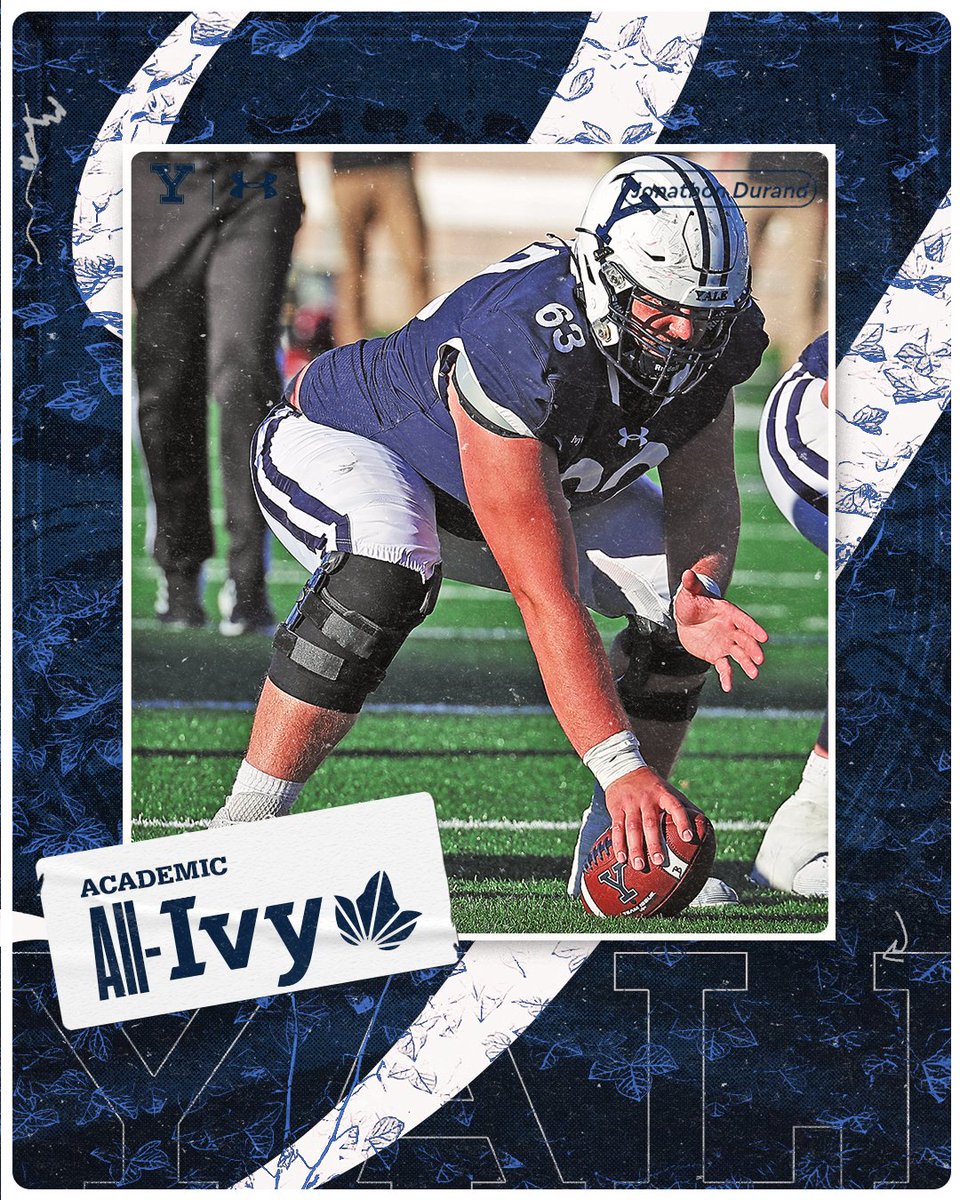 yalefootball's tweet photo. Congratulations to our Academic All-Ivy selection offensive lineman Jonathon Durand 👏👏

#ThisIsYale | #Team150 https://t.co/YAT0WIyW6v