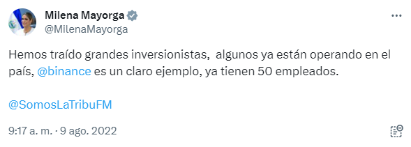 _elfaro_'s tweet photo. #Actualidad | El director ejecutivo de la empresa de intercambio de criptomonedas @binance, Changpeng Zhao, planea dimitir y declararse culpable por violación de requisitos penales estadounidenses contra el lavado de dinero, informó @WSJ. La empresa Binance es inversionista en #ElSalvador y según dijo en agosto de 2022 la embajadora Milena Mayorga, "ya tienen 50 empleados". Además, Zhao sostuvo una reunión con el presidente Bukele en marzo de ese año.
https://t.co/ltDJAM5kK2