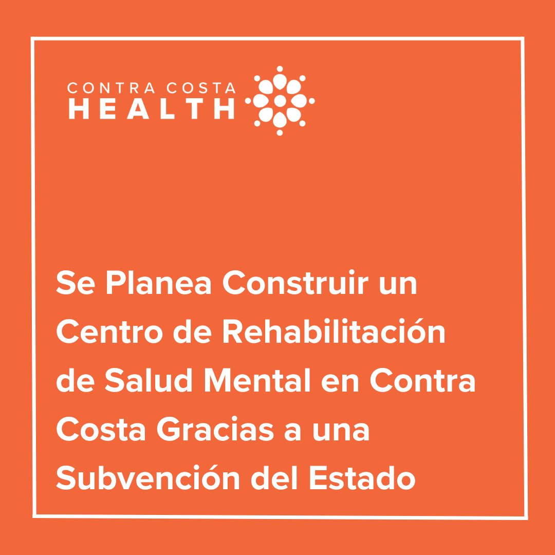 Los Servicios de Salud de Contra Costa construirán un nuevo centro de rehabilitación de salud mental y cubrirán una necesidad crítica que hay en los servicios de salud mental del condado, gracias a una subvención de $18.6 millones.

Más información en bit.ly/3SOu7fN