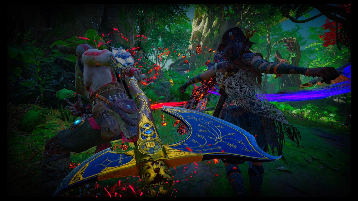 The_Emilala's tweet photo. Day 2: Favourite Movie/Series/Game: God Of War Ragnarok
@thebisutters @DanielleBisutti #Bisuttiweek

Get ready for a long thread, because I am delving DEEP into this one 🤣😵‍💫
Seeing the end shot of Kratos and Freya standing together at the end of game was so heartwarming, (cont) https://t.co/qmwJZ4gAGI