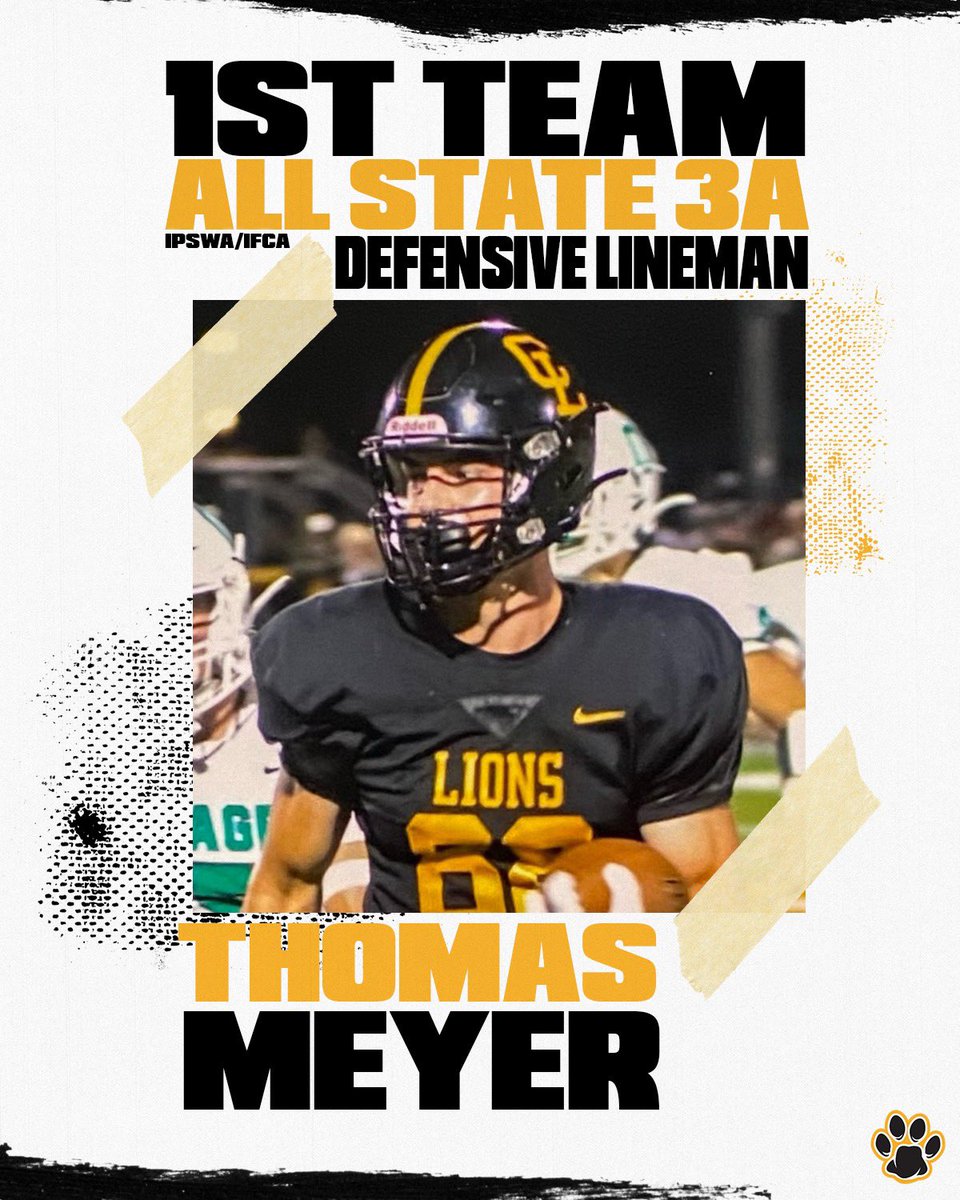ClearLakeFB's tweet photo. Congrats to @thomasmeyer0 Thomas Meyer on being selected 1st Team IPSWA/IFCA All State as a Defensive Lineman! Two-time 1st teamer for the LIONS! Big senior year ahead!
#LIONS https://t.co/ojQsBmLaY7