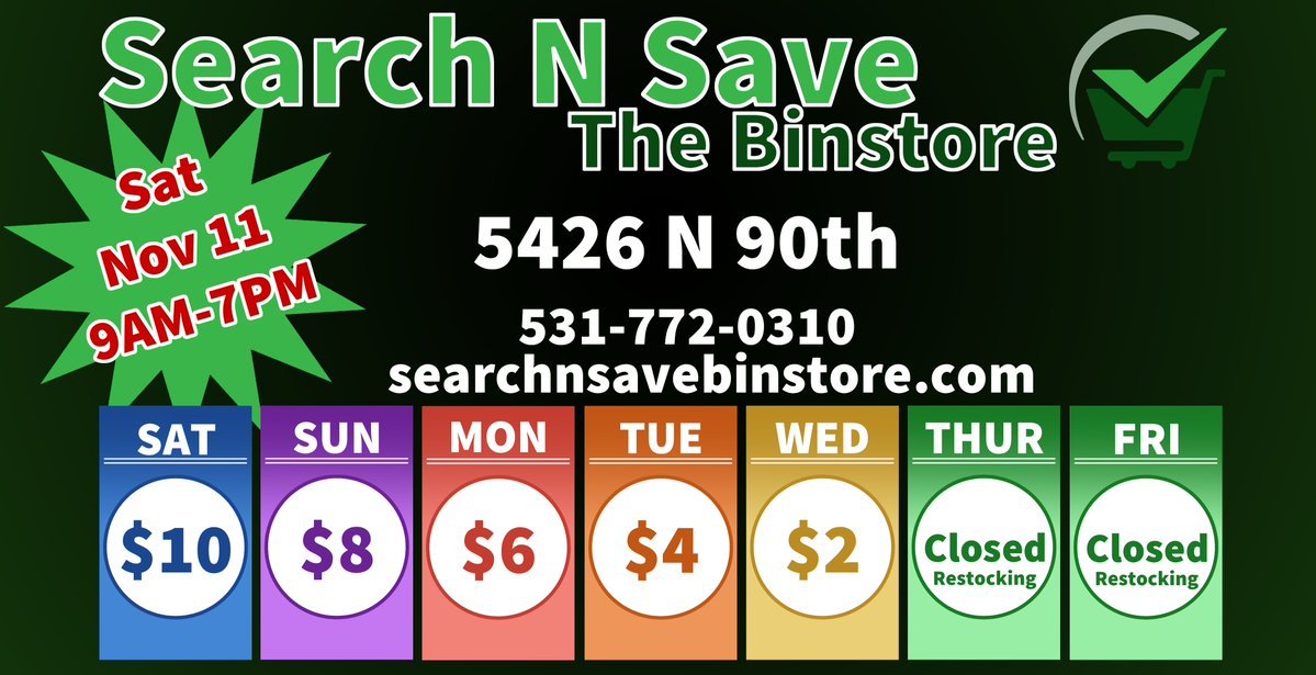 SearchNSaveBin's tweet photo. New truck reset this Sat!

After all your Black Friday Deals are bought come finish off your shopping where it's Black Friday every day!
#binstore #omaha https://t.co/aDwrr5JkHS