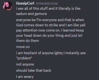 To all the LGBT people following @GossipCurlG she very literally sees you as a problem. She was happy to use you to grow her stream but you’re not even a person to her. 

For my fellow queers who have any self respect.