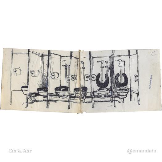 A series of toilets on the General Sherman Liberty Ship going to Vietnam with 100's of soldiers from the 4th infantry division (1967)
_
#southvietnam #vietnam #emandahr #handmade #travel #storytime #sketchbook #letter #writtenletter #artist #creative #illustration #instasketch