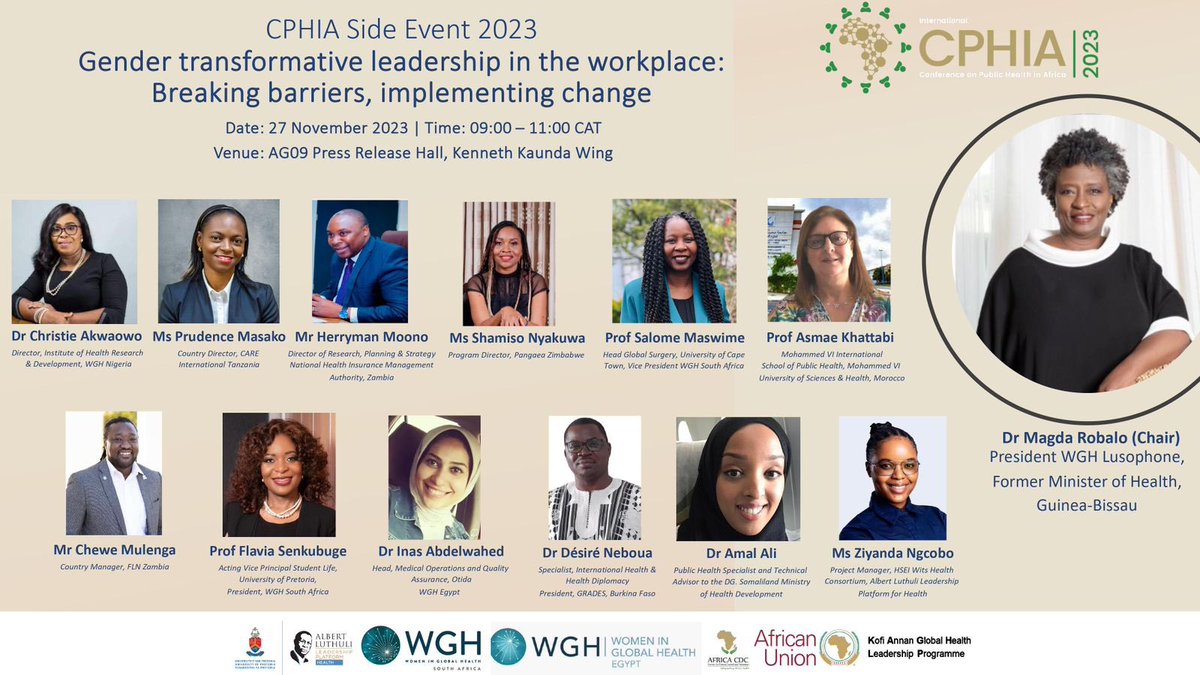 Exciting news! Registration for an Official #CPHIA2023 Side Event is OPEN!  📆 When: Nov 27,2023 🌐“Gender transformative leadership in the workplace: breaking barriers, implementing change. RSVP : docs.google.com/forms/d/e/1FAI…