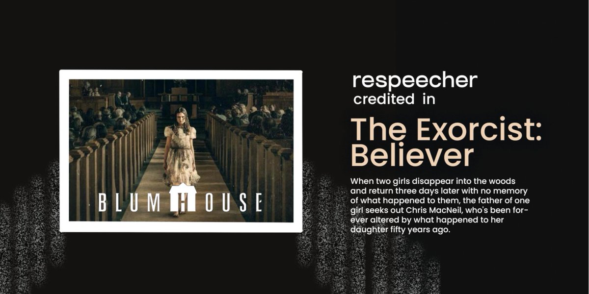 We are proud to announce that Respeecher got credited in The Exorcist: Believer - a 2023 American supernatural horror film by <a href="/blumhouse/">Blumhouse</a>. #voicecloning #voicesynthesis #STS #filmproduction #AI #AIethics