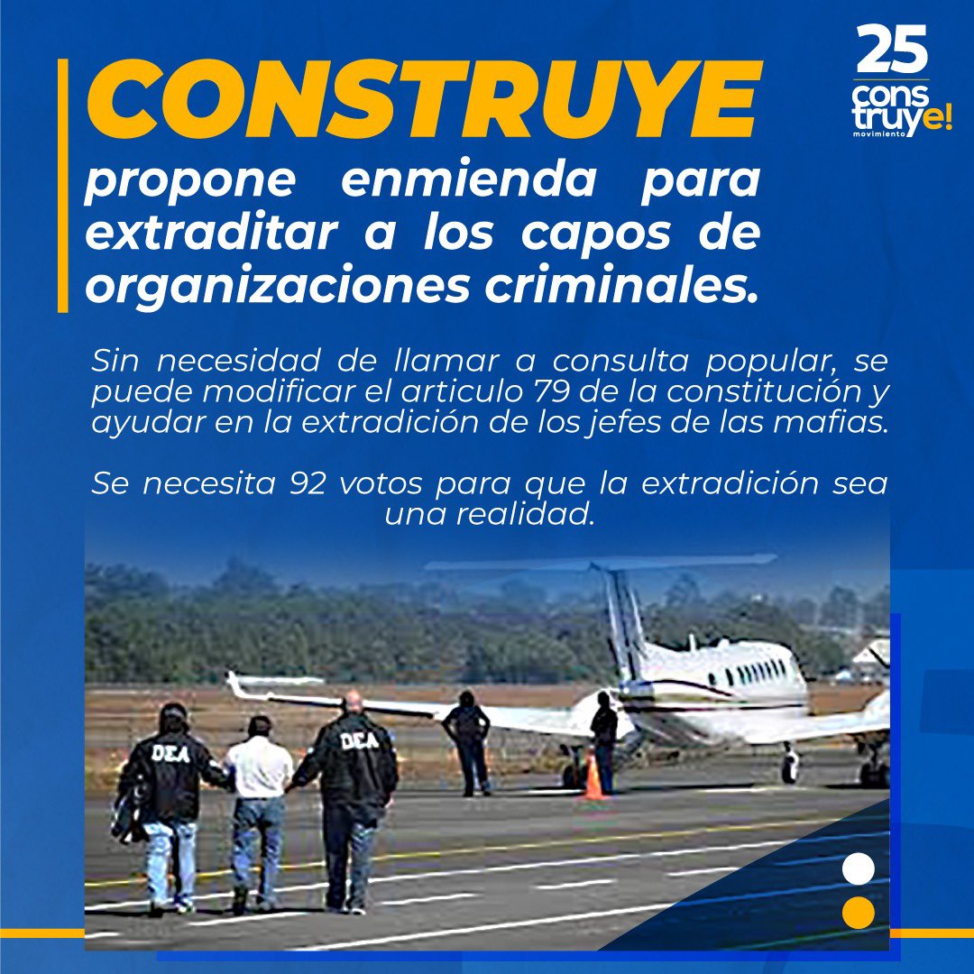 La extradición es un instrumento fundamental para parar a los capos de los cárteles; Escobar, el Chapo, el resto de ellos le temían y temen  a la extradición. Este anuncio y el apoyo de las bancadas democráticas debe ser prioridad en el país.
O la Patria o la Mafia.