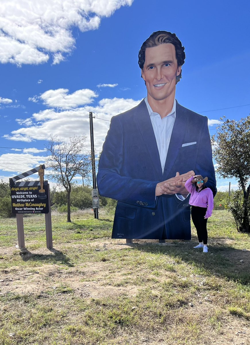 OK what’s the story behind this giant Matthew McConaughey cutout in Uvalde?? This must have recently been put up, I was last in Uvalde in July and this definitely wasn’t here.