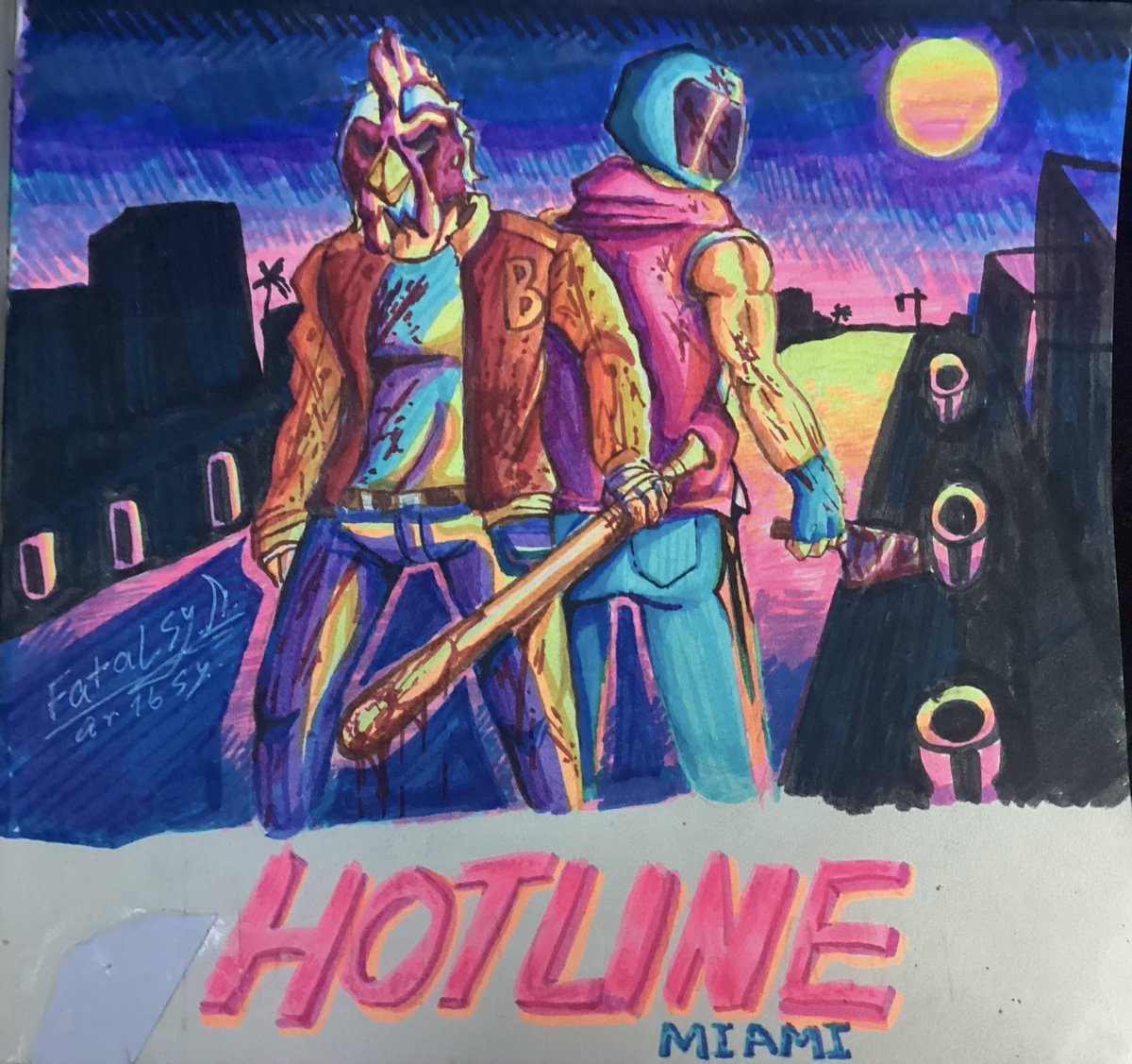 Bro do you like hurting other people? #HotlineMiami #traditionalart