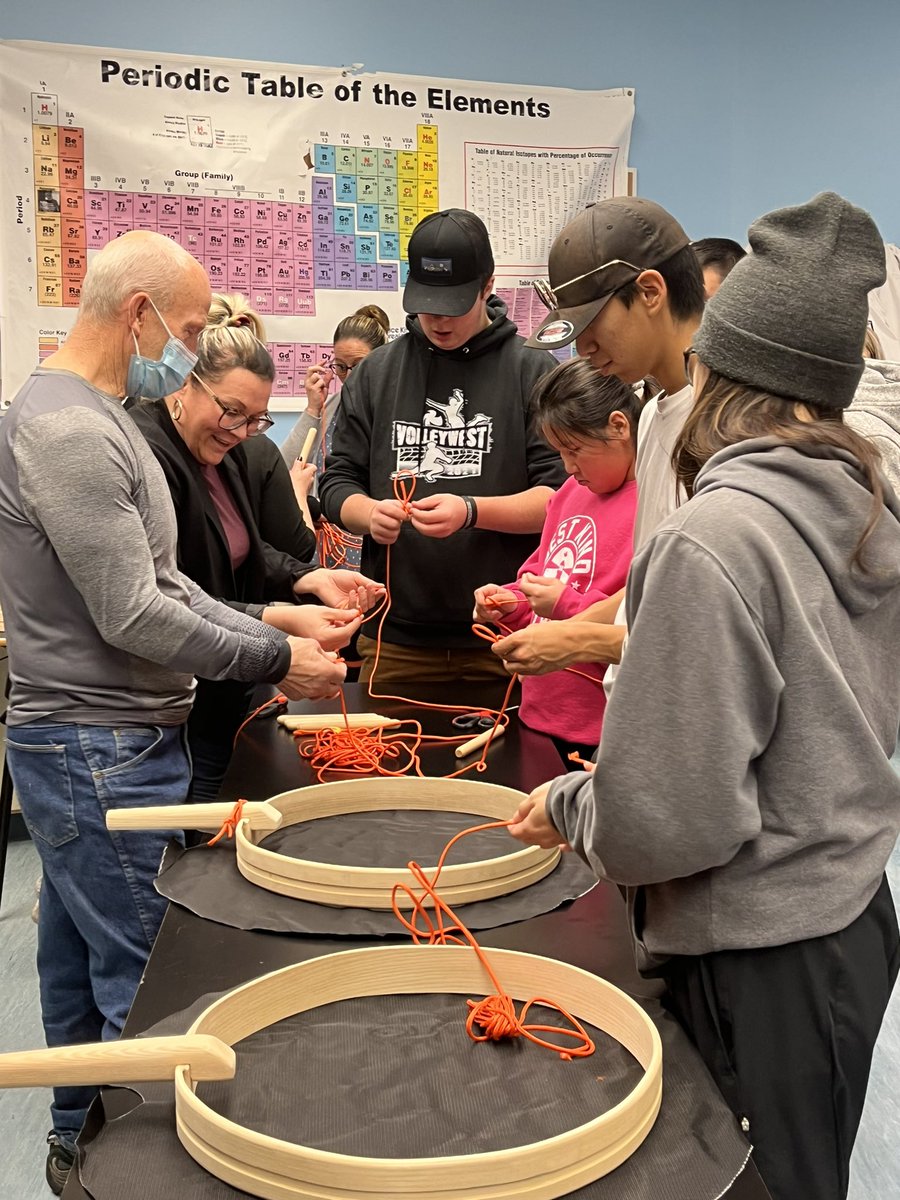 Last week our students learned the art of drum making from Elders Alex Saunders and Wilson Norman. A big thanks to the Newfoundland Indigenous Peoples Alliance for sponsoring this event and giving our Ss this opportunity. What a great learning experience! <a href="/NLESDCA/">NLESD</a> @SISNLESD