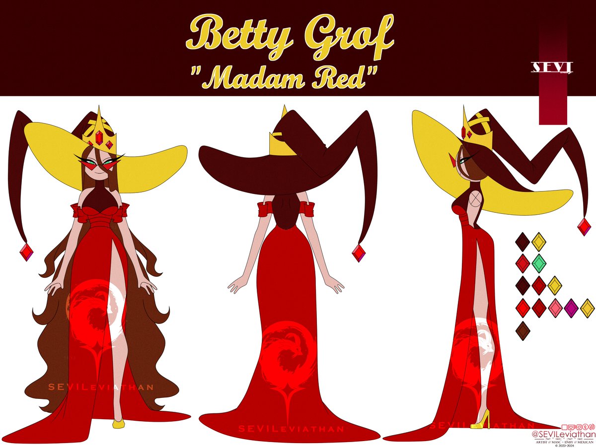 SEVILeviathan's tweet photo. Official Reference Sheet of Madam Red Aka Betty Grof

This is her look for the Villian AU where Betty realizes that Simon never thought about her and that she did everything for him

#BettyGrof #Adventuretime #FionnaandCake #AdventureTimeFionnaAndCake #ATAU https://t.co/J4JdZnZ29x