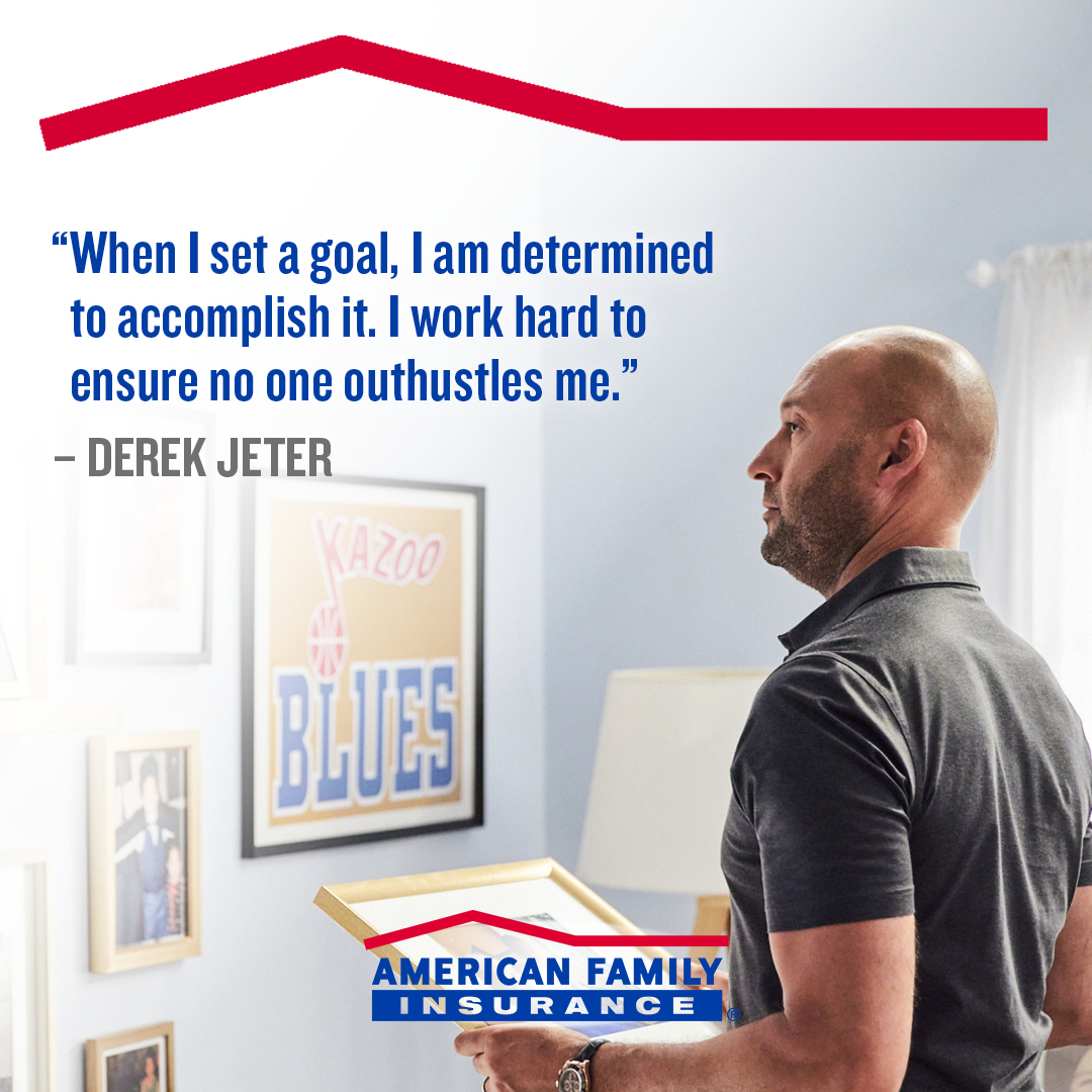 Derek Jeter is known for his hard work and based on everything he's accomplished, we think it's safe to say it's paid off! How do you stay motivated? #americanfamilyinsurance #dreamfearlessly #motivationalquote #derekjeter