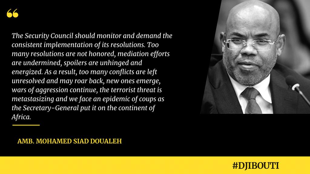 #Djibouti honored to take the floor at #UNSC on a theme of vital importance: Promoting Sustainable Peace Through Common Development.