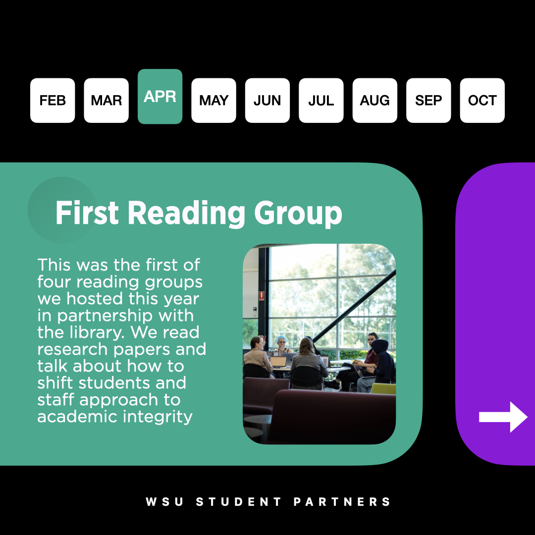 2023 TIMELINE!
Here is a brief overview of what we got up to this year in
each month.
To see all the months, check out our Instagram at the link below.
instagram.com/p/Cz52mZypYXJ/…

#westernsap #studentsaspartners #westernsydneyuniversity #SaP #Cocreation #Learningandteaching