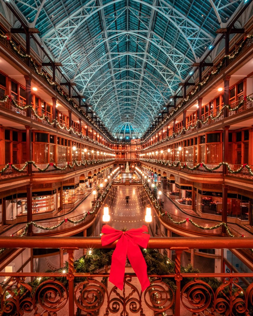 GabeWasylko's tweet photo. The Holidays Are Back at The Old Arcade in Cleveland, OH https://t.co/Ky3xEwfamd