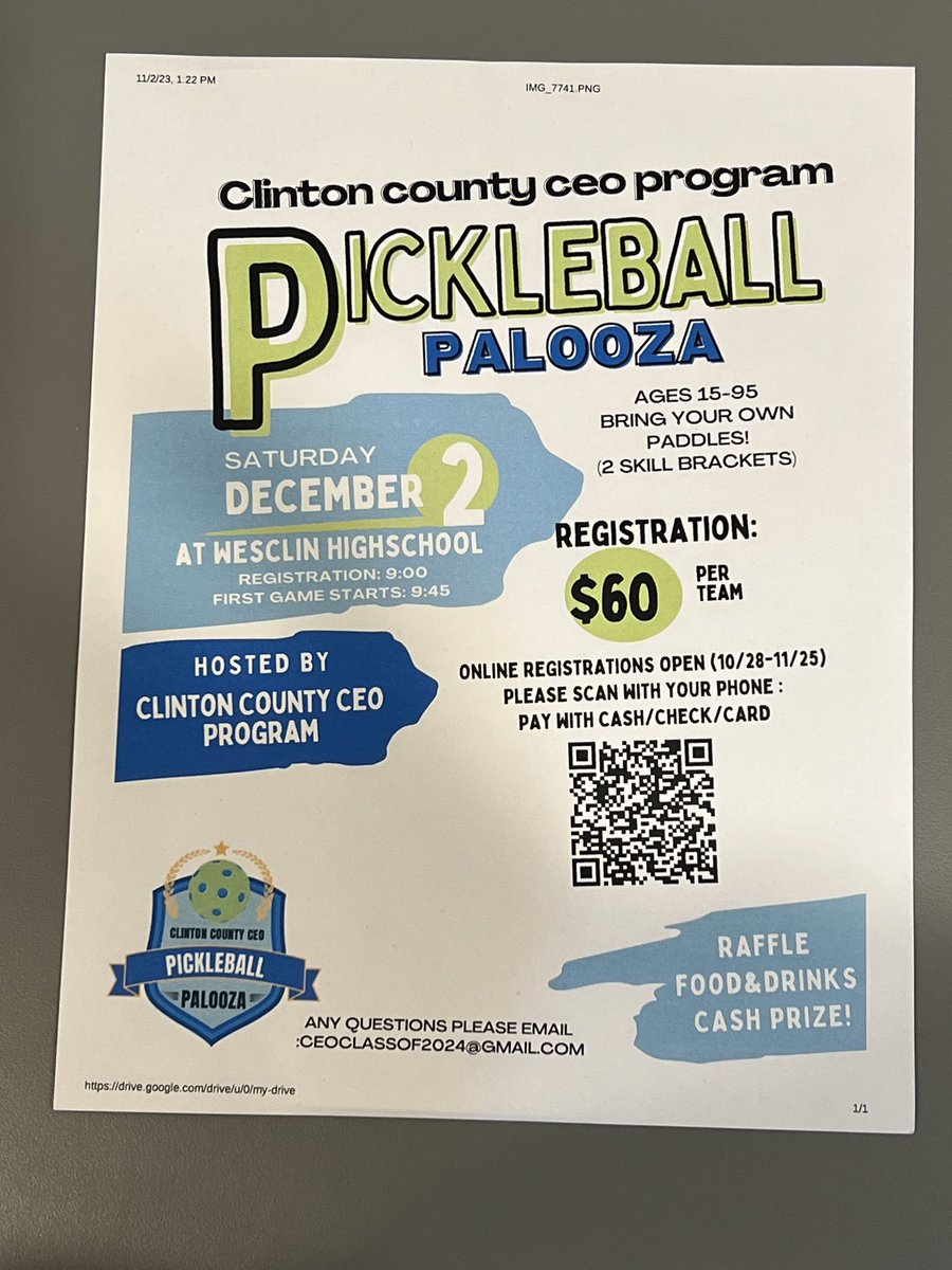 Come out at support the Entrepreneurs of tomorrow! #ceo #pickleball