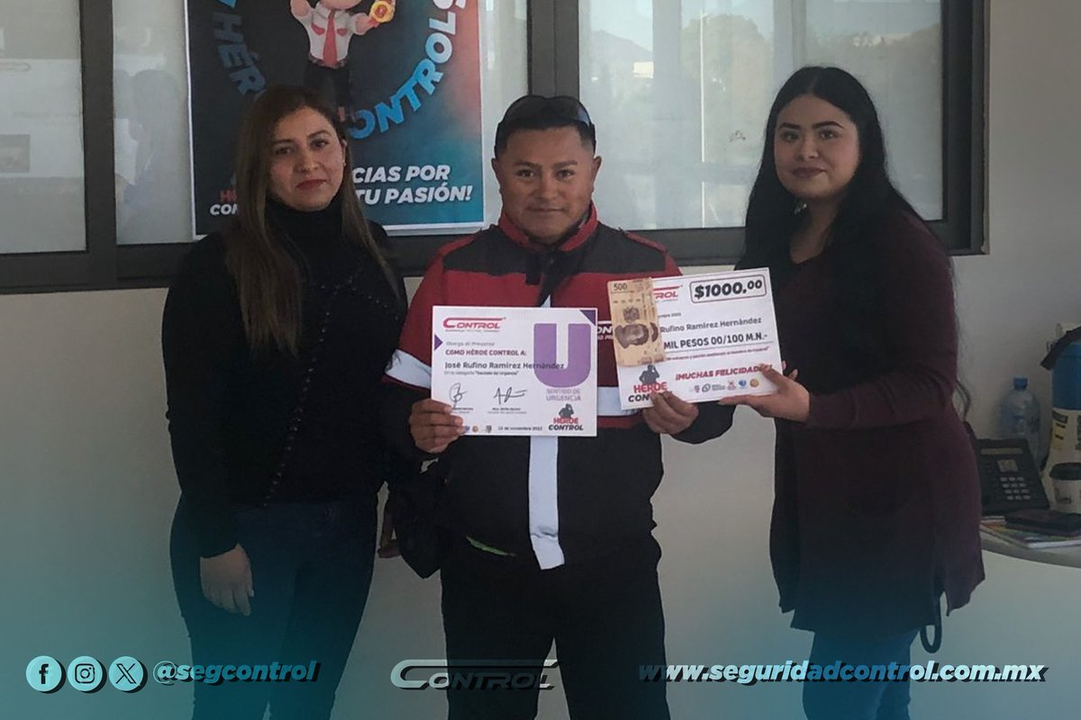 segcontrol's tweet image. Todos podemos ser Héroes un día. En esta ocasión reconocimos héroes Control en Saltillo.

En Control reconocemos el esfuerzo y dedicación de cada colaborador que da un poco más, en el cumplimiento de su deber.
#YoSoyControl #FamiliaControl #HéroesControl