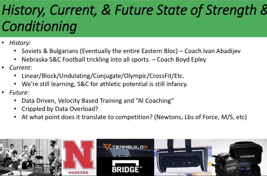 We’ve come along way in S&amp;C, but more so than getting it right, we’re leaning more and more the right questions to ask. Athlete Development looks bright.