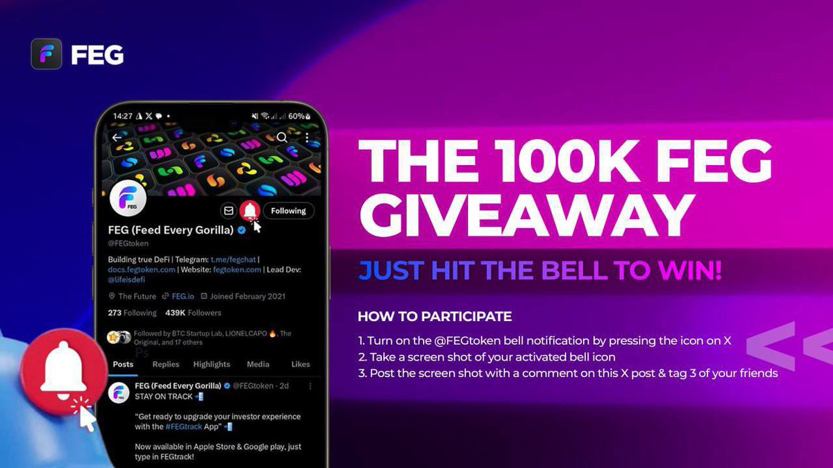 FEGtoken's tweet photo. 🏆 WINNER ANNOUNCED TOMORROW 🏆

100,000 FEG Tokens 💸

#FEGtoken #SmartDeFi https://t.co/6o0aKeJIZY