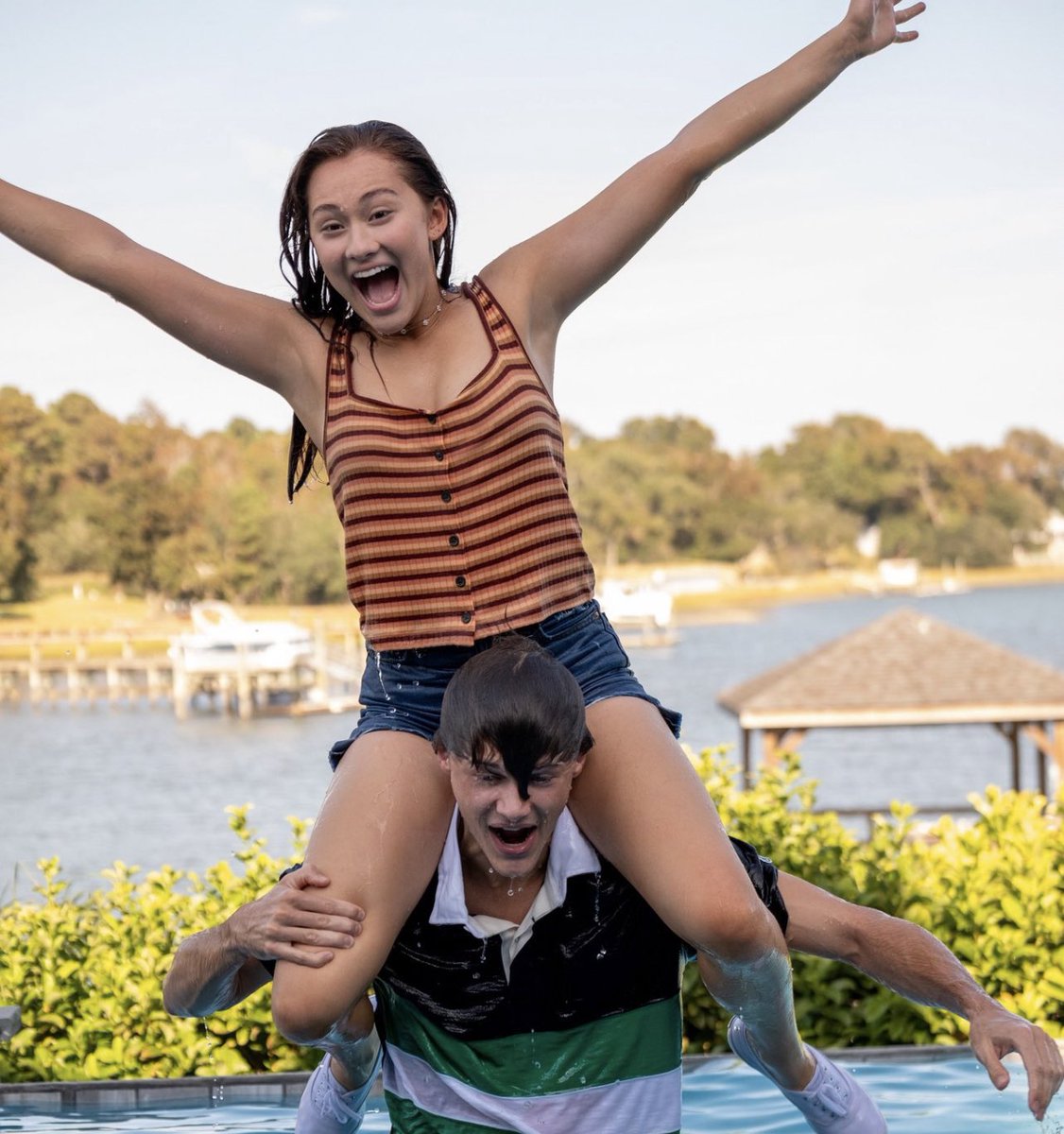 holding her up with one hand, SO HOT