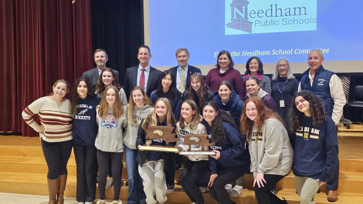 TNC_Sports's tweet image. The State Champion Needham Girls Swim &amp;amp; Dive team was honored at tonight's School Committee meeting!
@NHSRockets #needhamrockets #theneedhamchannel