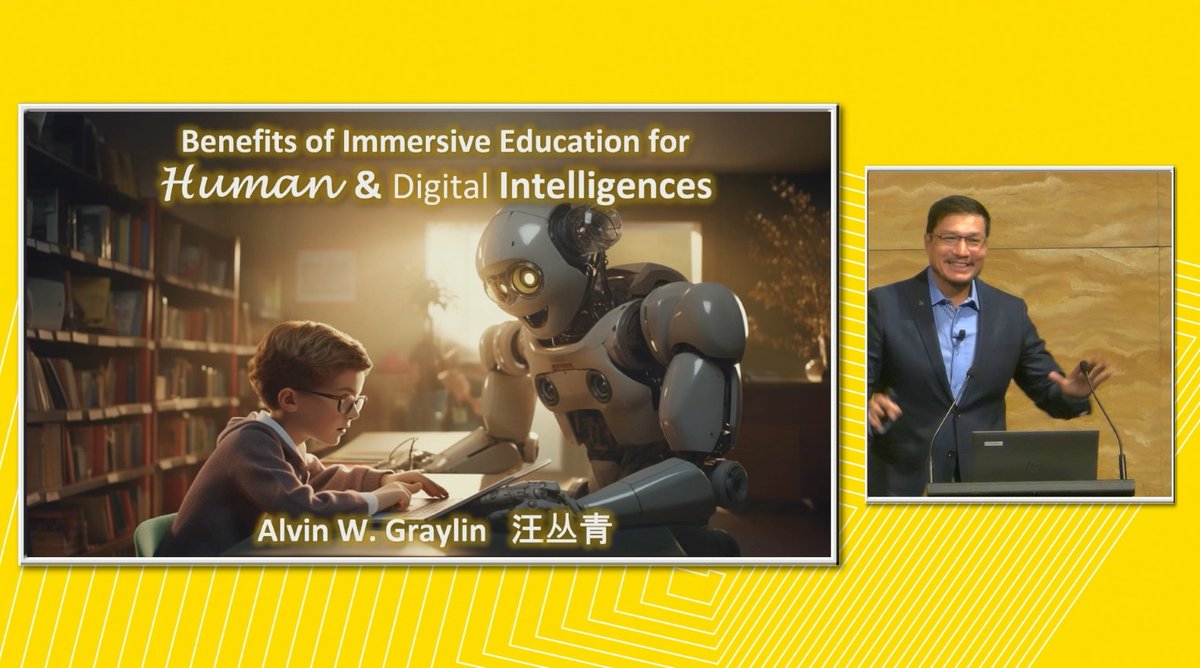 AGraylin's tweet image. #IEEE #ISMAR '23 Sydney Keynote : Alvin W. Graylin - "Benefits of Immersive Education for Human and Digital Intelligences" 

youtu.be/_wEcdN0ZcBY?si… 

@IEEEorg @marknb00 #AI #VR #XR @htc @htcvive @ismarconf