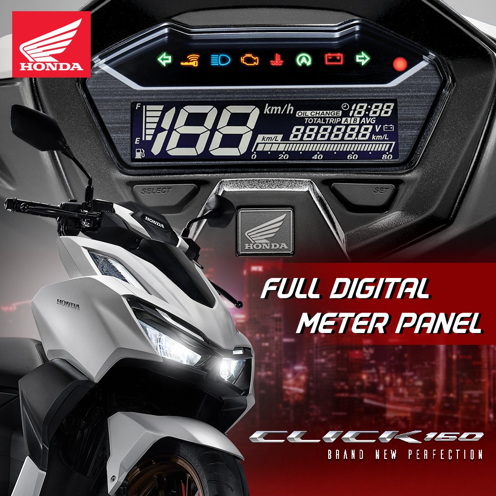 Hondaph_mc's tweet photo. Make your riding information easy to check
at a glance with the CLICK160’s Full Digital Meter
Panel.
Get yours today!
#CLICK160
#BrandNewPerfection
#HondaPH
#OneDream https://t.co/LjNSdhBeSw