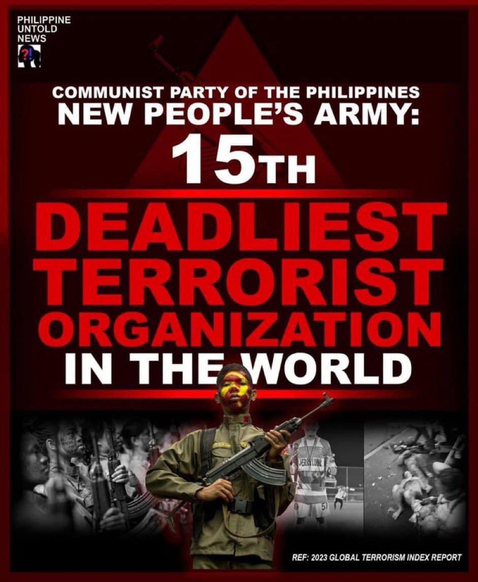 maria47215's tweet photo. @magnetfedok #EndCppNpa 15th deadliest terrorist organization in the world according to global terrorism index https://t.co/lnr1JwI2cp