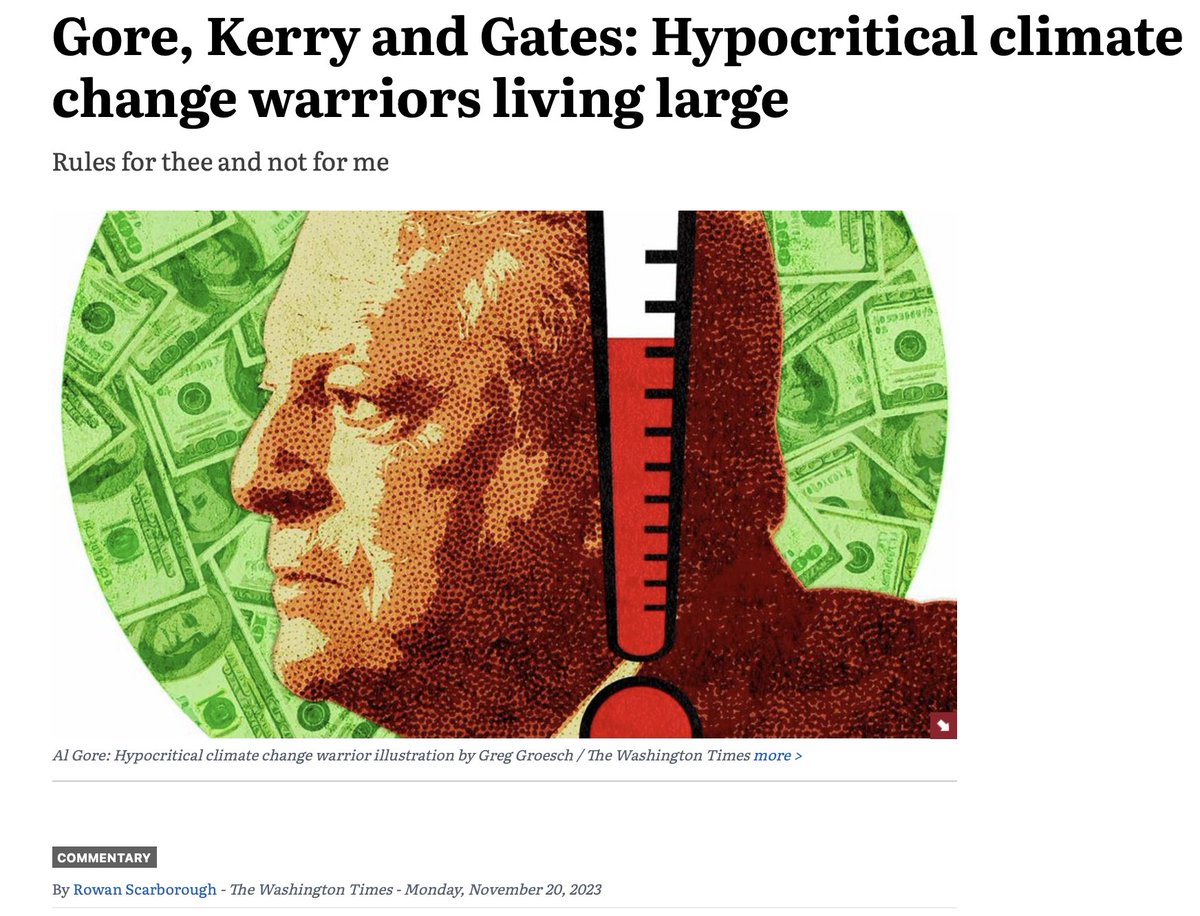 JunkScience's tweet photo. Money quote:

"Al Gore blazed the trail for the climate gravy train which, with the $1.2 trillion for climate subsidies in the Inflation Reduction Act, is now a gravy bullet train. Given that emissions are not being reduced and the weather is not being improved, never will so many have gotten so rich off taxpayers from doing so little for them."

https://t.co/CN3tS6DGvy