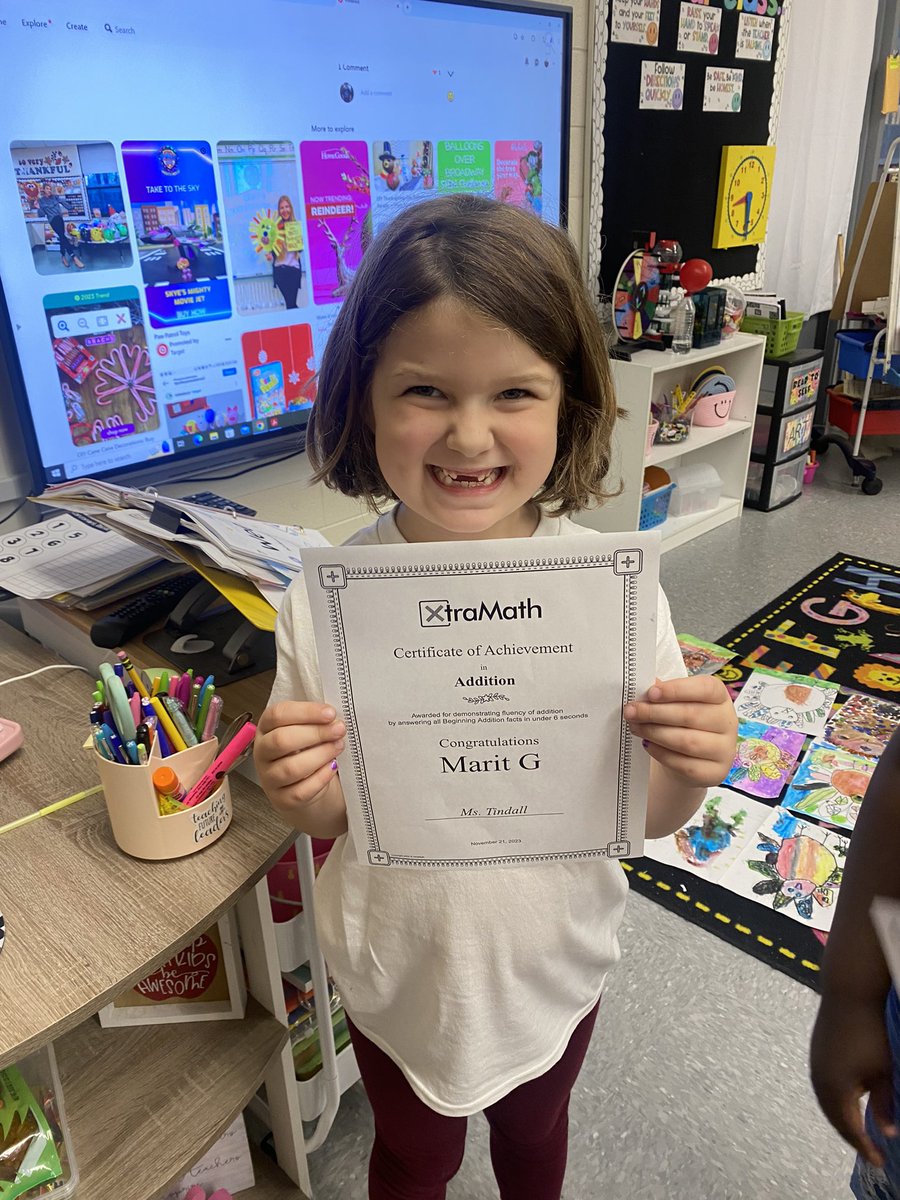 mtindall08's tweet photo. So proud of these two for completing addition and subtraction on Xtra Math. https://t.co/rreeDq91ZT