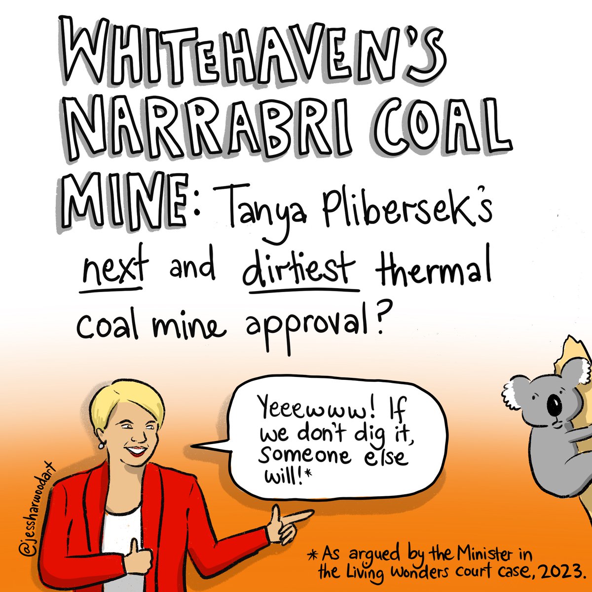 So if you liked the photo of <a href="/tanya_plibersek/">Tanya Plibersek</a> with the koala, you're going to love hearing about Whitehaven's Narrabri coal expansion which she may be poised to approve... #KoalasNotCoal