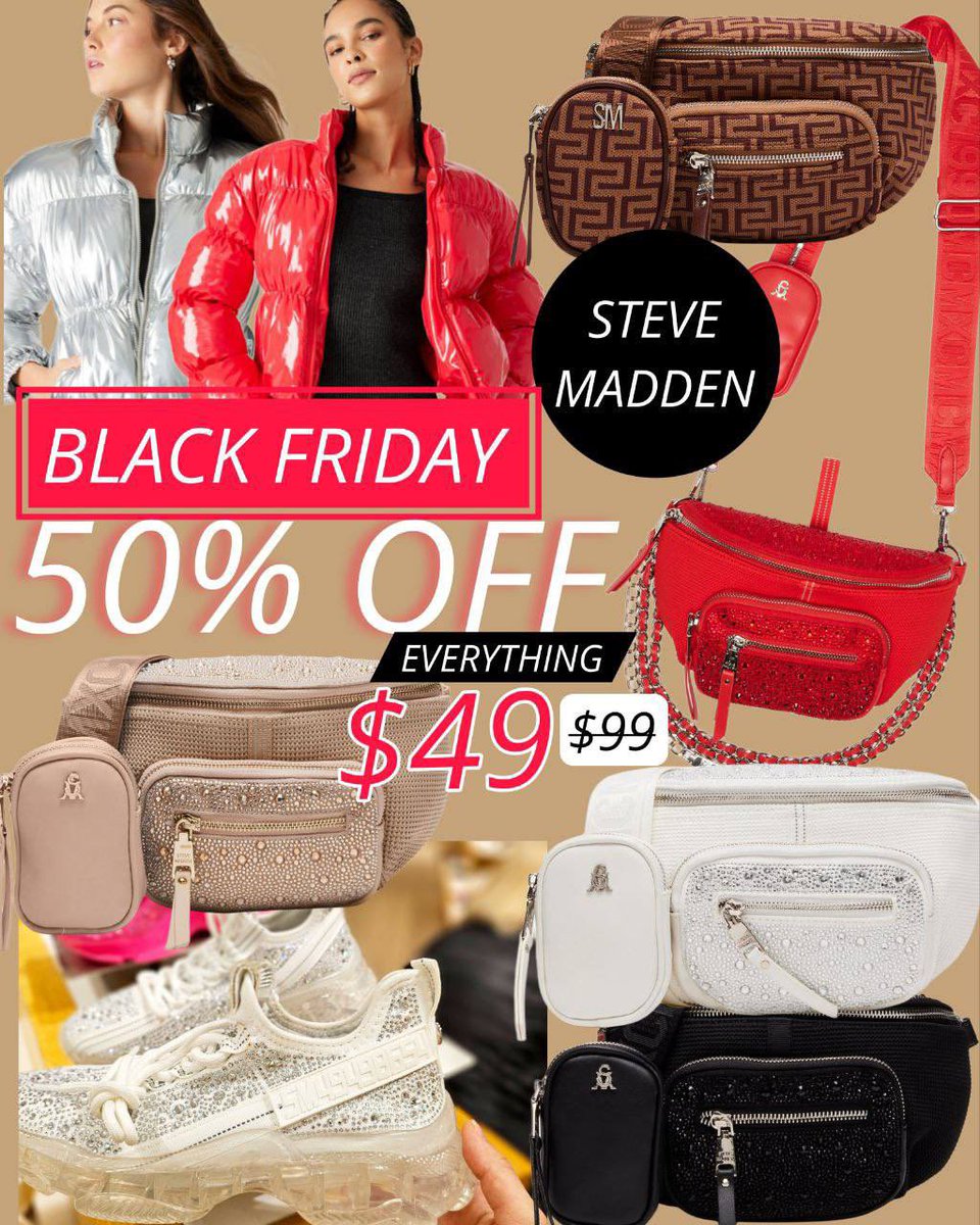 shopstyle.it/l/b4qJx

💥 STEVE Madden BLACK FRIDAY deal! 🛍️ Get 50% off all these items and more! Shop now at Steve Madden and step up your shoe game. 👠👢👟
#BlackFridayDeals #ShoeSale #FashionFrenzy #SteveMaddenStyle