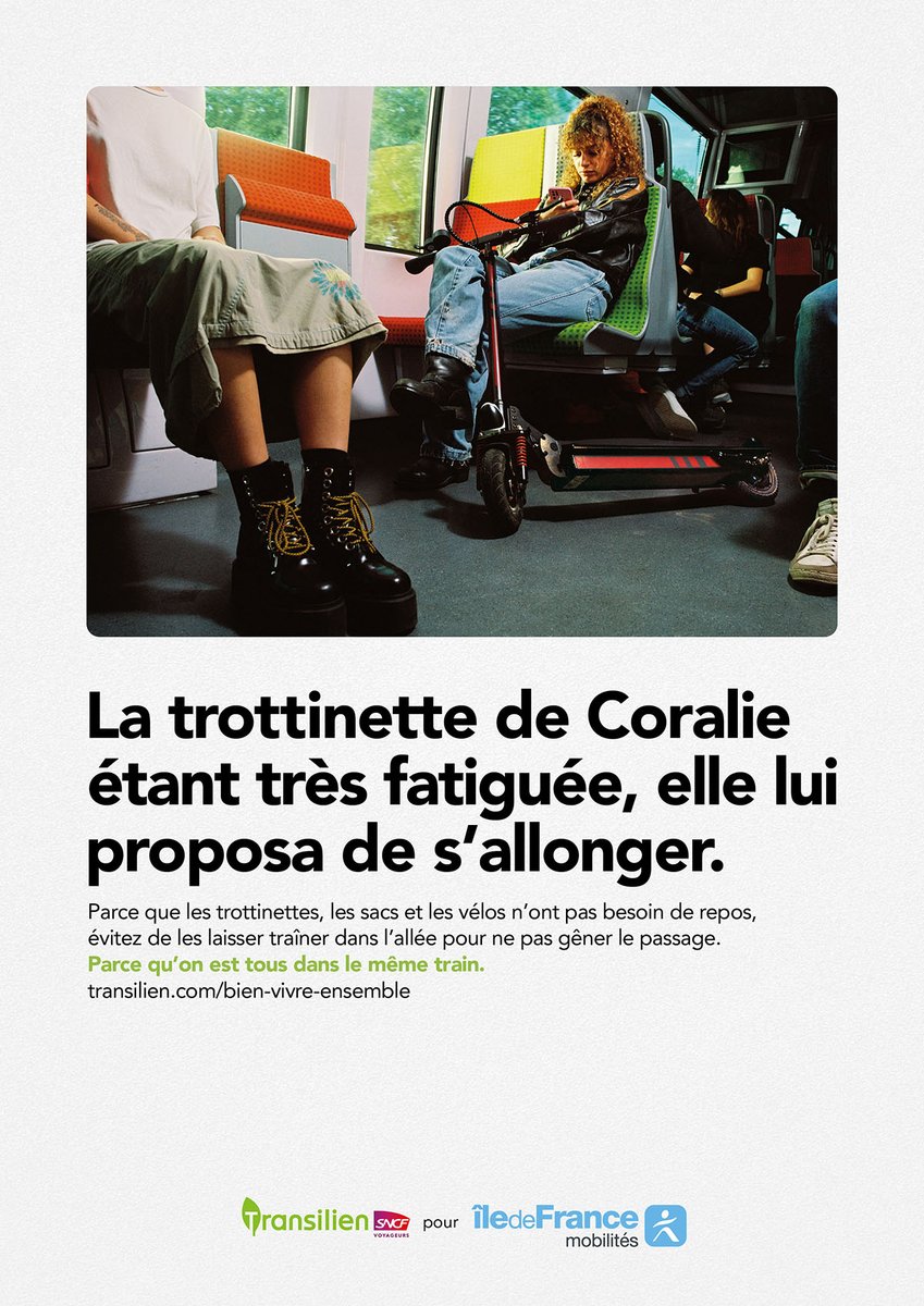 La dernière campagne de Transilien SNCF vaut le détour. PAS VRAI SÉVERINE ?! 😆