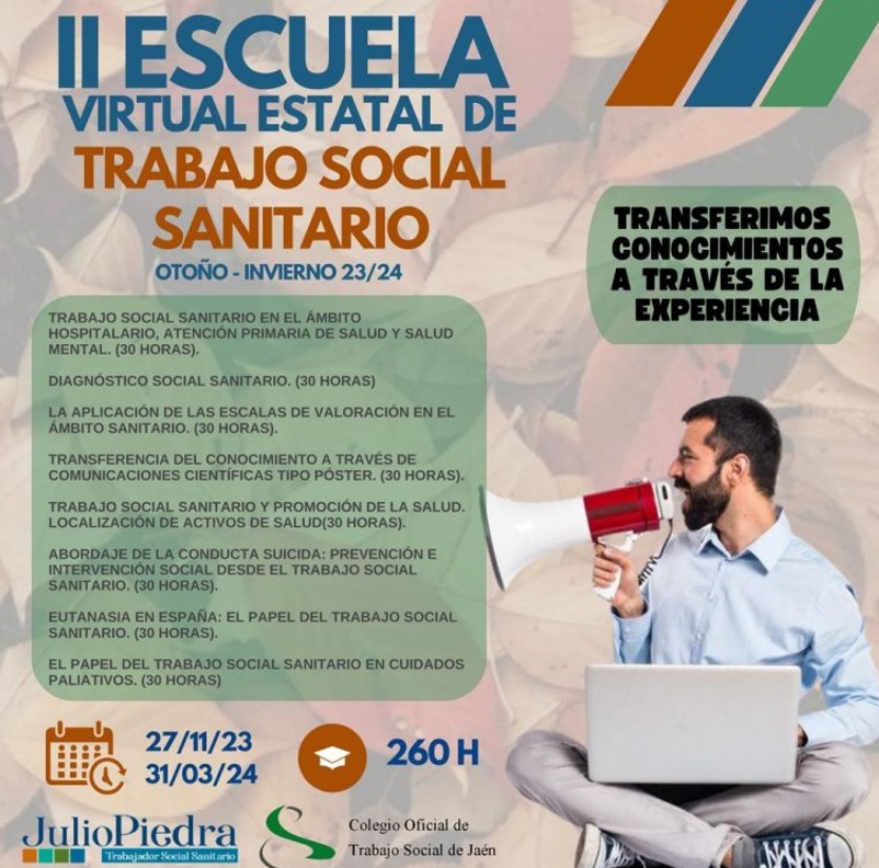 📆Del 27 de noviembre al 31 de marzo 2024 tendrá lugar #Online la II ESCUELA VIRTUAL ESTATAL DE TRABAJO SOCIAL SANITARIO organizado por <a href="/COTSJA/">COTS Jaén</a> 

📚Puedes ver el contenido e inscribirte aquí (hasta el 24 de noviembre)
cgtrabajosocial.es/jaen/eventos/i…

#tuvoznuestravoztucolegio🌿