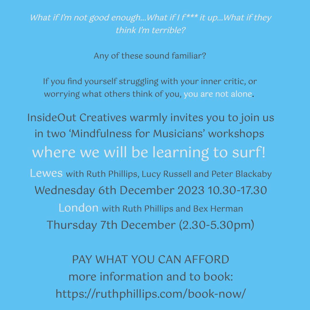 Excited to be co-running a Mindfulness for Musicians workshop with fab cellist &amp; meditation teacher Ruth Phillips on Thurs 7th Dec 2.30-5.30pm <a href="/NLBC_Triratna/">North London Buddhist Centre</a>.  More info &amp; reserve your spot here: mailchi.mp/b88b6574b0ec/t… #mindfulness #anxiety #performance #musicians (Please share)