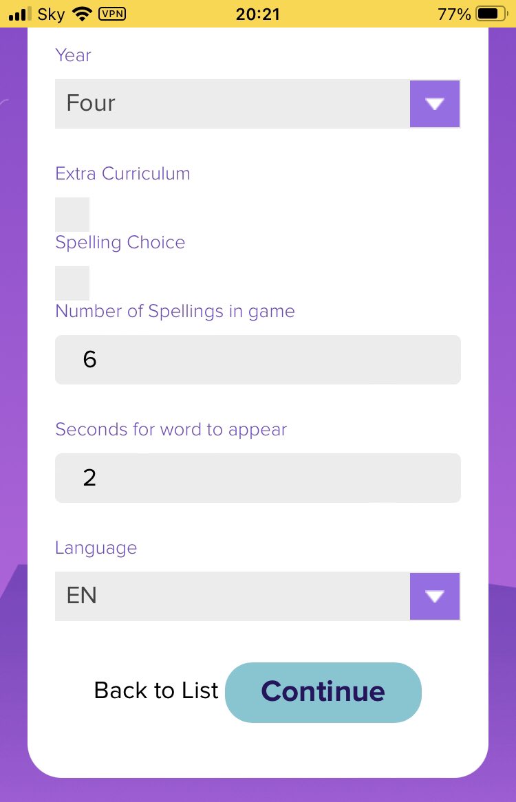 thespellwizards's tweet photo. @screen4dyslexia Yea so against your child’s account, it’s possible to configure how long in seconds you want the word to show that is required to be spelt.  Screenshots attached that hopefully explain 😊 https://t.co/brhTWkclSu