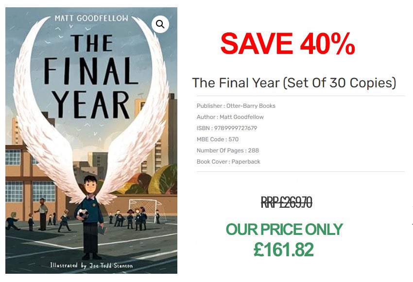 BooksMbe's tweet image. For your chance to win a copy of ‘The Final Year’ please follow MBE Books and like and retweet this post. 
6 individual winners will be picked at random on Monday 27th November.  mbebooks.com/product/the-fi…
#edutwitter #readingforpleasure #classsets #plasticjackets