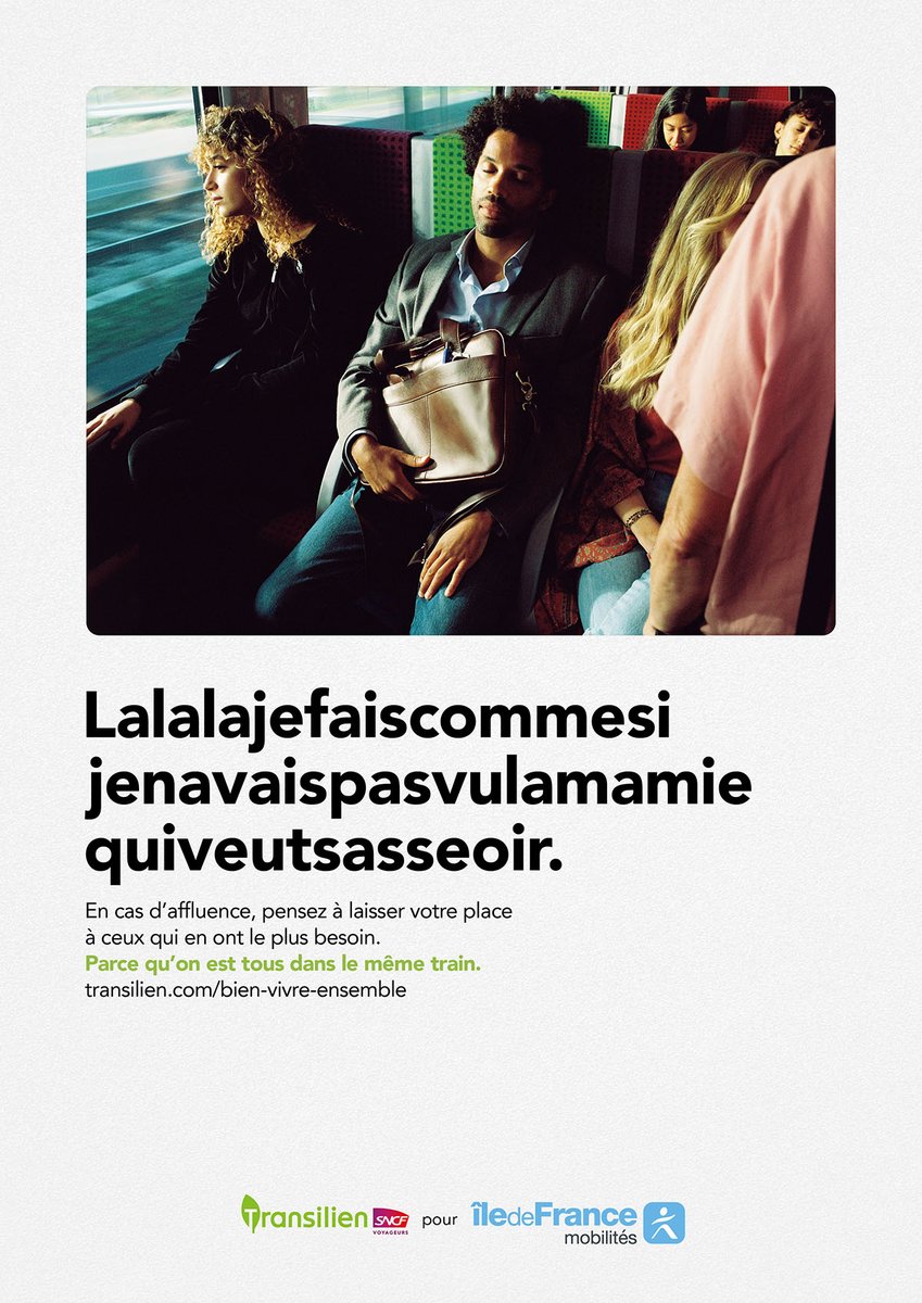 creapills's tweet photo. La dernière campagne de Transilien SNCF vaut le détour. PAS VRAI SÉVERINE ?! 😆 https://t.co/Xef2uRvY5J