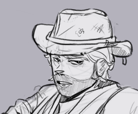 OceanicJesssie's tweet photo. I hate drawing hats. 

Also Arthur because I love him. 

I want to try and get a drawing like this out as often as possible. Drawing without the stress of 'finishing' it. :))

#RedDeadRedemption2 #Arthurmorgan #RDR2 #rdrarthurmorgan #RedDeadRedemption #ArtistOnTwitter #artist https://t.co/Vqd1oWCeNl