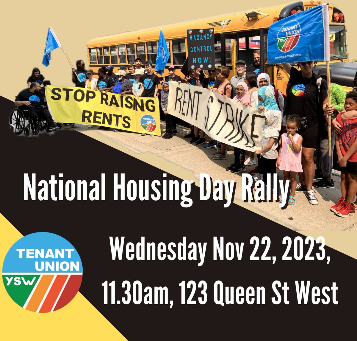OVTenantUnion's tweet image. Tomorrow is #NationalHousingDay and we demand vacancy control! Come march with us. #tenantrights